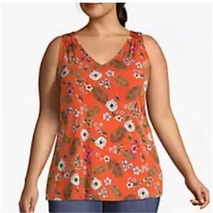 Lane Bryant‎ floral tank top orange tropical size 18/20